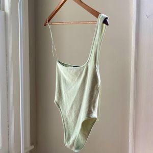 Sage green terrycloth Zara bodysuit size XS